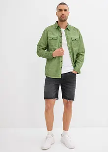 Jeans short met open boorden, relaxed fit, bonprix