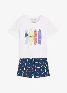 T-shirt en korte broek (2-dlg. set) van katoen, bonprix