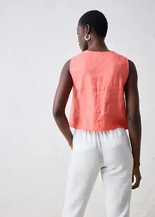 Linnen blousetop in wikkellook, bonprix