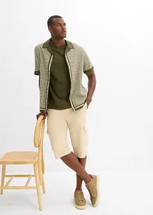 Sweat bermuda met cargozakken van puur katoen, bonprix