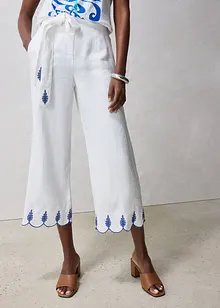 Linnen culotte met riem (2-dlg. set), bonprix
