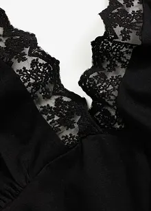 Nachtjapon met spaghettibandjes en kanten décolleté, bonprix