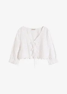 Blouse met broderi anglaise en pofmouwen, bonprix