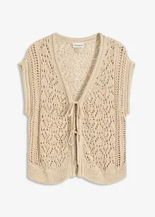 Ajour gebreid vest met viscose, bonprix