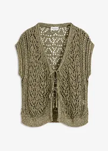 Ajour gebreid vest met viscose, bonprix