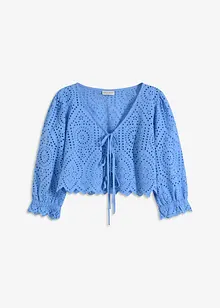 Blouse met broderi anglaise en pofmouwen, bonprix