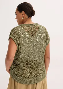Ajour gebreid vest met viscose, bonprix
