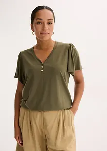 Shirt van viscose met knopen, bonprix