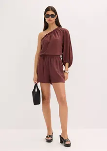 One-schouder blouse met linnen, bonprix