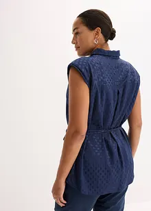 Satijnen blouse met striklint, bonprix