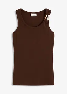 Geribde top met decoratieve gesp, bonprix