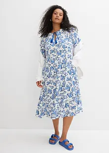Wijde jurk van crinkle-viscose, bonprix