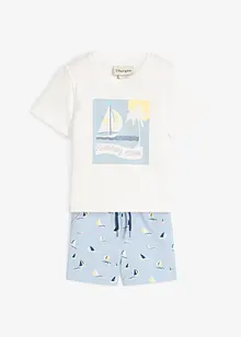 T-shirt en korte broek van biologisch katoen (2-dlg. set), bonprix