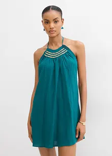 Jurk met spaghettibandjes van gestructureerde crinkle, bonprix