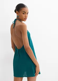 Jurk met spaghettibandjes van gestructureerde crinkle, bonprix