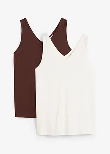 Tanktop van puur katoen (set van 2), bonprix