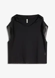 Transparant strandshirt met capuchon, bonprix