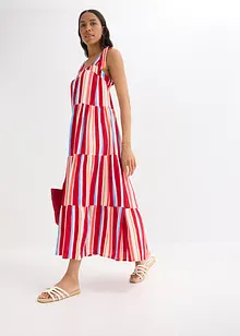 Gestreepte jurk met spaghettibandjes van gestructureerde viscose, bonprix