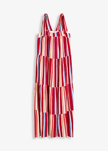 Gestreepte jurk met spaghettibandjes van gestructureerde viscose, bonprix