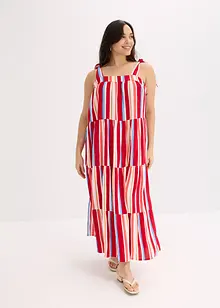 Gestreepte jurk met spaghettibandjes van gestructureerde viscose, bonprix
