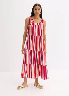 Gestreepte jurk met spaghettibandjes van gestructureerde viscose, bonprix