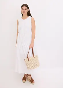 Maxi jurk van katoen met plooitjes, bonprix