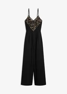 Jersey jumpsuit met kant, bonprix
