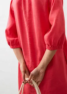 Korte jurk van puur linnen, 3/4 mouw, bonprix