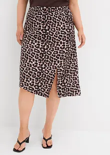 Rok met luipaardprint en split, bonprix