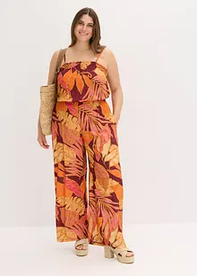 Gedessineerde jumpsuit van soepele viscose, bonprix