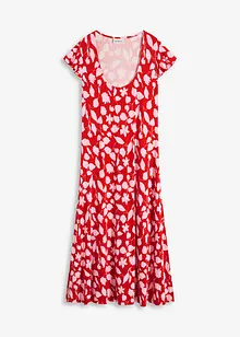Gebloemde jersey jurk in een zachte viscosemix, bonprix