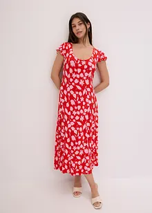 Gebloemde jersey jurk in een zachte viscosemix, bonprix