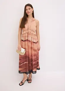 Gedessineerde jurk van chiffon, bonprix