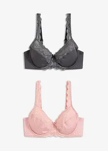 Beugel bh met sierlijk kant (set van 2), bonprix