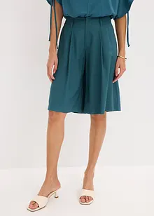 Wijde bermuda met bandplooien, bonprix
