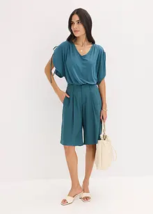 Wijde bermuda met bandplooien, bonprix