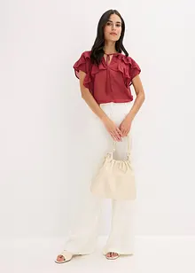 Blouse van chiffon met volants, bonprix