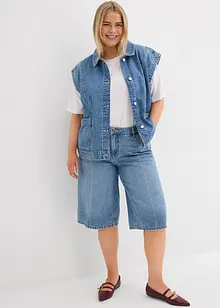 Jeans bermuda mid waist, low stretch, bonprix