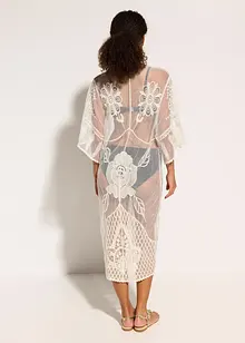 Transparante strandkimono met kant, bonprix