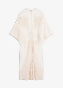 Transparante strandkimono met kant, bonprix