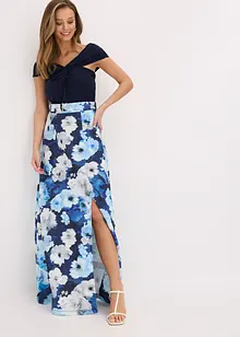 Carmen jurk met draperie en riem, bonprix