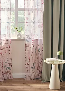 Transparant gordijn met bloemenprint (1 stuk), bonprix