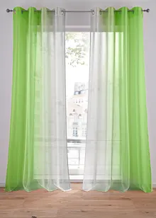 Gordijnen met gerecycled polyester en kleurverloop (set van 2), bonprix