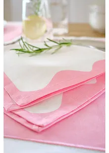 Stoffen servetten met een gekleurde rand (set van 2), bonprix