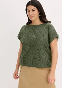 Shirt met broderie anglaise, bonprix