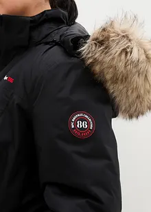 Warme, lange outdoor jas met imitatiebont, bonprix