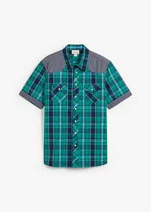 Overhemd met korte mouwen en denim details, bonprix