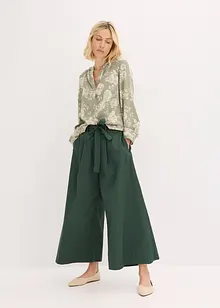 Katoenen popeline broek met riem (2-dlg set), bonprix