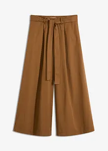 Katoenen popeline broek met riem (2-dlg set), bonprix