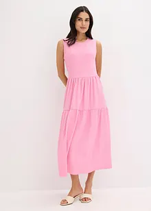 Midi-jurk van gestructureerde jersey met uitgesneden rug, bonprix